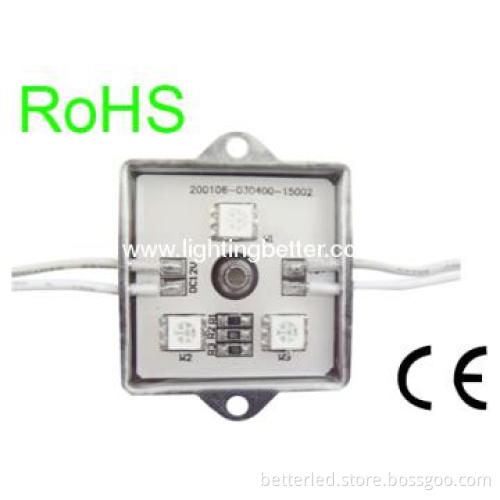 Hot sells DC12V LED 3leds module with plastic cover, 36*36mm